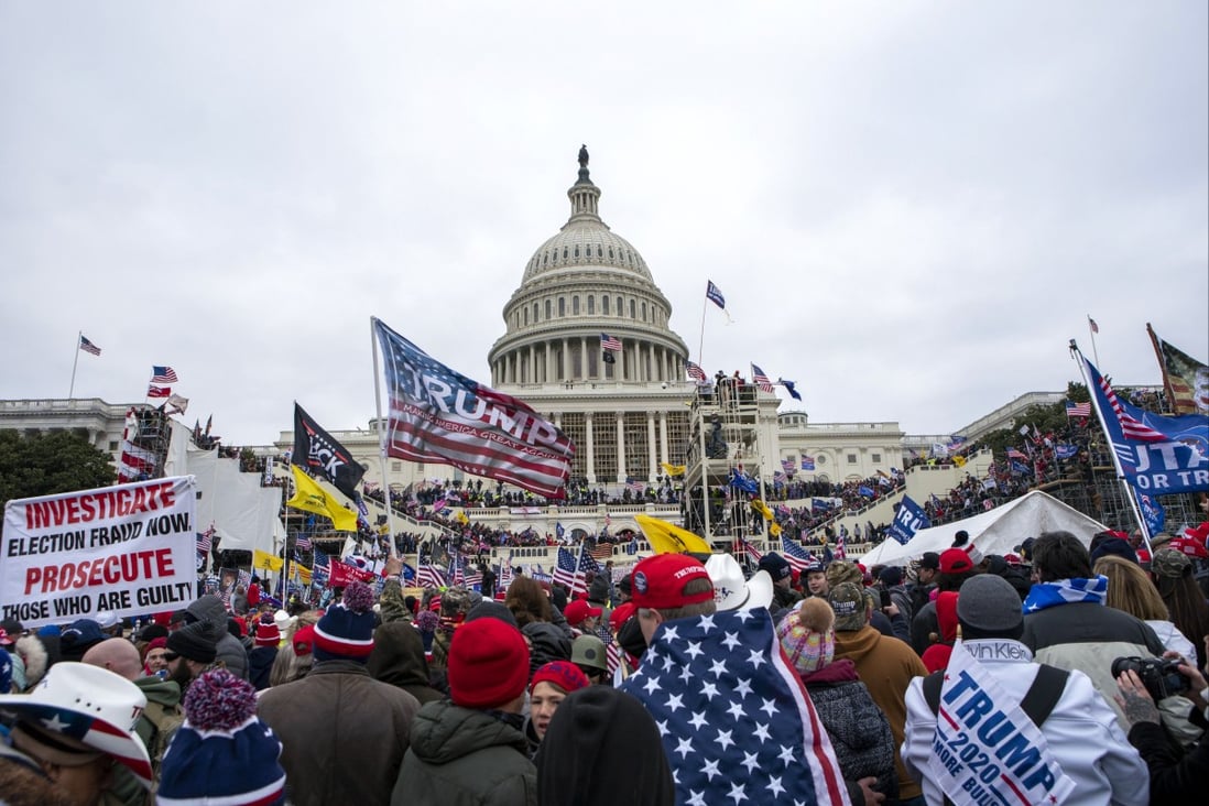 Insurrectionists loyal to former US president Donald Trump rally at the US Capitol in Washington on January 6. Photo: AP