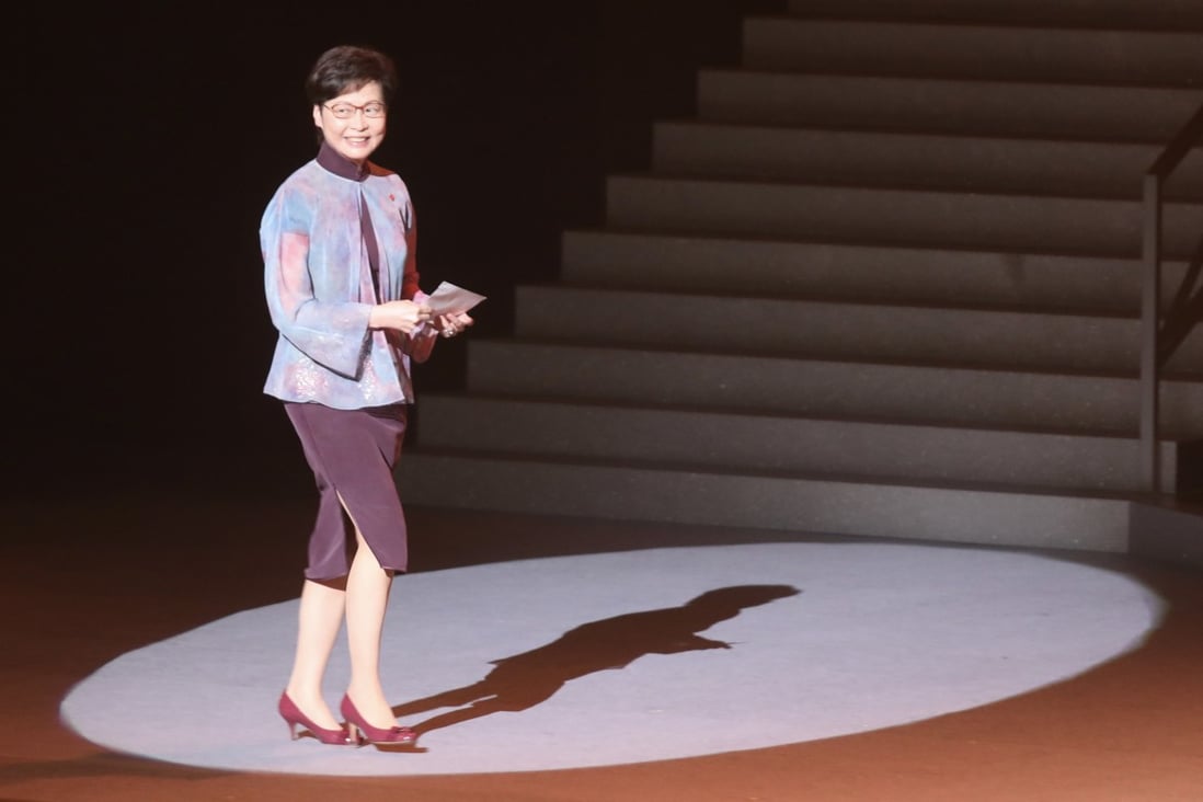 Chief Executive Carrie Lam attends the National Day Variety Show at the Hong Kong Coliseum in Hung Tom on October 1. Beijing’s political reforms have put the work of Lam and her team in the spotlight. Photo: Xiaomei Chen
