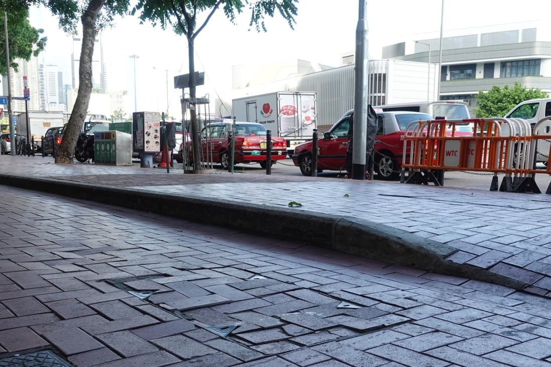 A forthcoming talk in Hong Kong examines the city’s Thomassons – architectural leftovers like this pavement in Causeway Bay believed to be a remnant of a forgotten shopfront. Photo: HKU Faculty of Architecture students