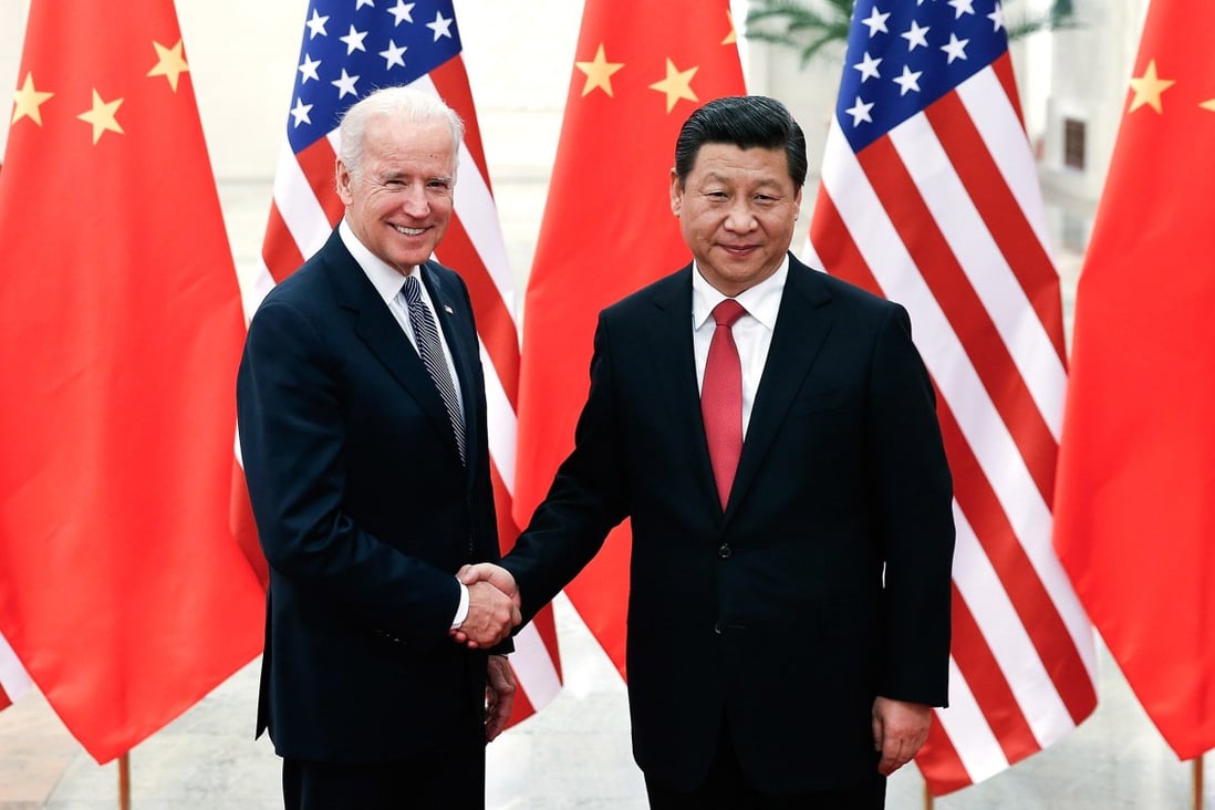 Chinese President Xi Jinping shakes hands with then US Vice President Joe Biden in 2013. File photo: Getty Images/TNS