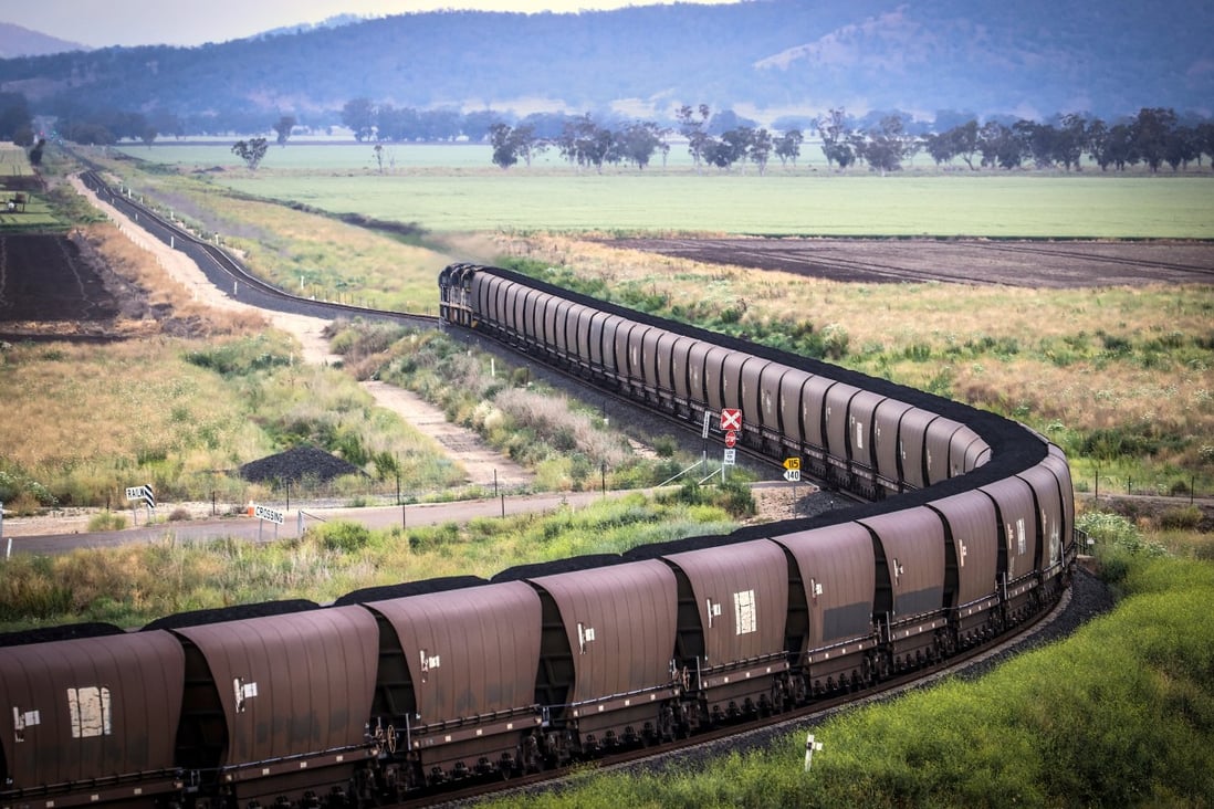 A freight train transports coal through the New South Wales countryside on October 13, 2020. Australian Prime Minister Scott Morrison and his government have come under heavy criticism for refusing to join global efforts to phase out coal and methane emissions over domestic political concerns. Photo: Bloomberg