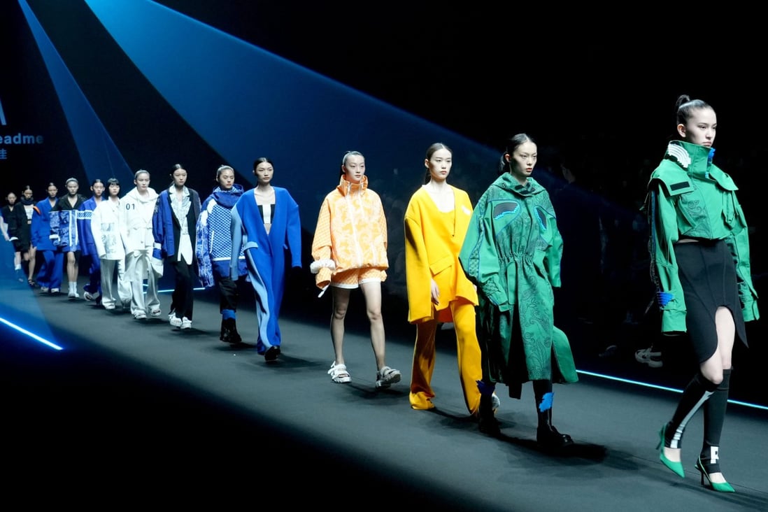Models present creations by designer Jiang Jia during the China Fashion Week in Beijing, in September 2021. Photo: Xinhua