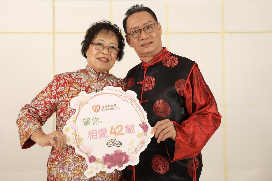 Prostate cancer survivor Chui Kui-fan and his wife Chui Liu Lin at a marriage enrichment event at the Hong Kong Cancer Fund’s North Point office, held jointly with Movember. Photo: Xiaomei Chen