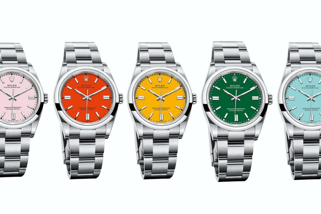 Rolex’s stainless steel watches are increasingly hard to find, and are fetching high prices at auction. A range of Rolex Oyster Perpetual watches (above).