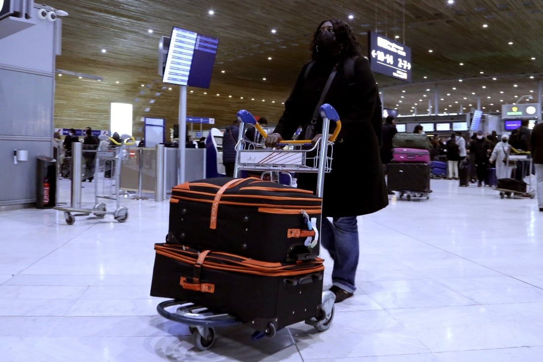 A traveller at Charles de Gaulle airport. Photo: AP
