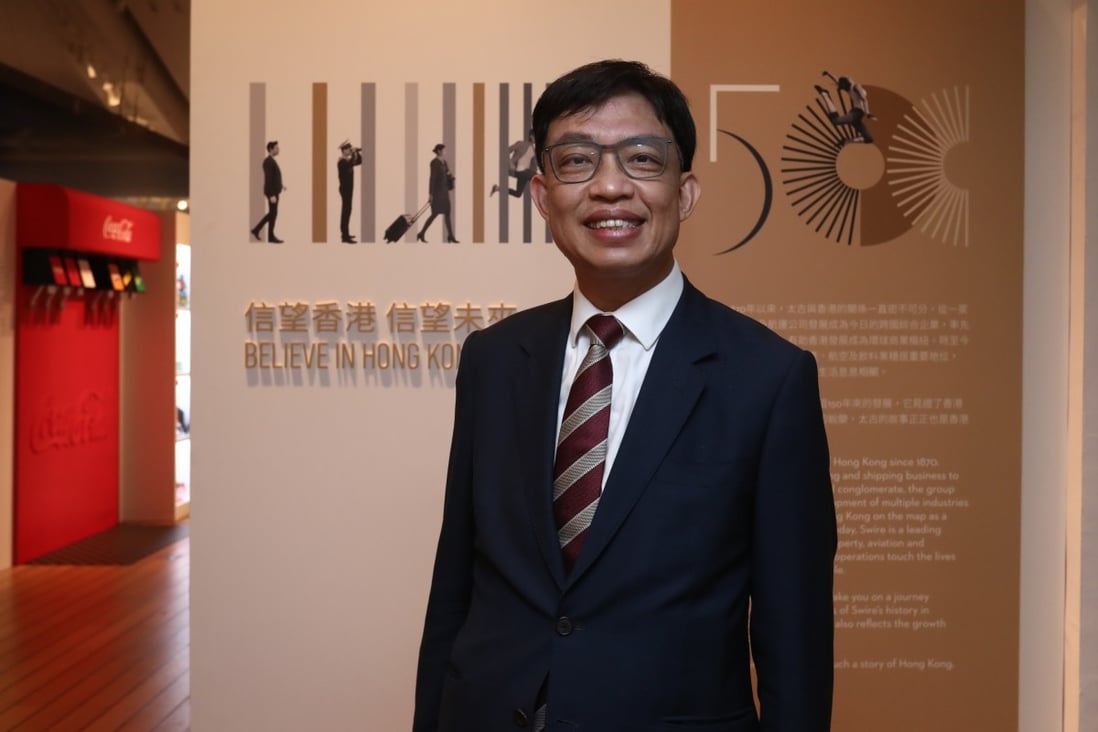 James Tong Wai-pong, director of public affairs at John Swire & Sons (HK) Ltd, at the conglomerate’s ‘Believe in Hong Kong’ exhibit. Photo: Jonathan Wong
