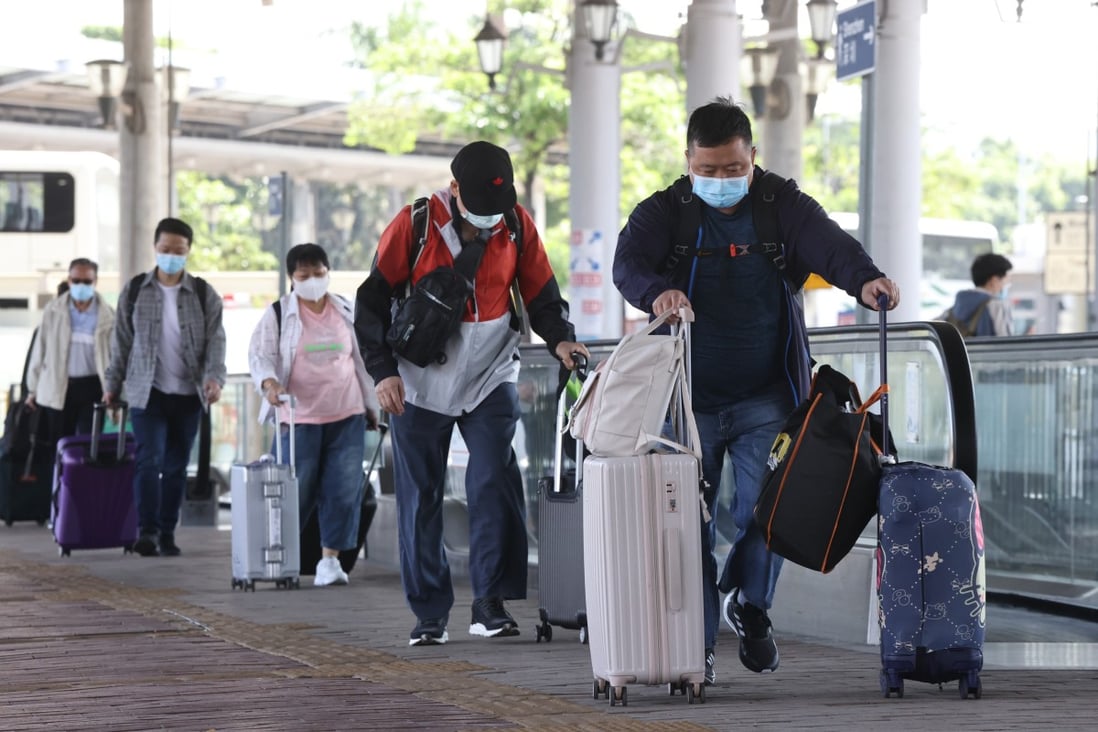 Passengers arrive at Shenzhen Bay Port on November 9. Hong Kong and mainland officials are in talks to reopen the border. Photo: K.Y. Cheng