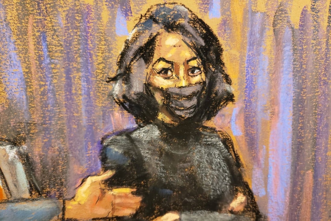 Ghislaine Maxwell during a pre-trial hearing on charges of sex trafficking, in a courtroom sketch in New York City. Photo: Reuters