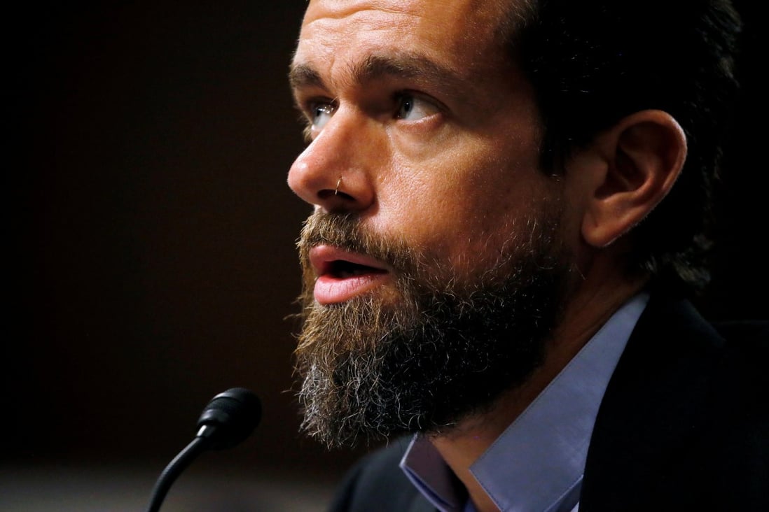 Twitter CEO Jack Dorsey testifies at a US Senate Intelligence Committee hearing on foreign influence operations on social media platforms on Capitol Hill in September 2018. Photo: Reuters