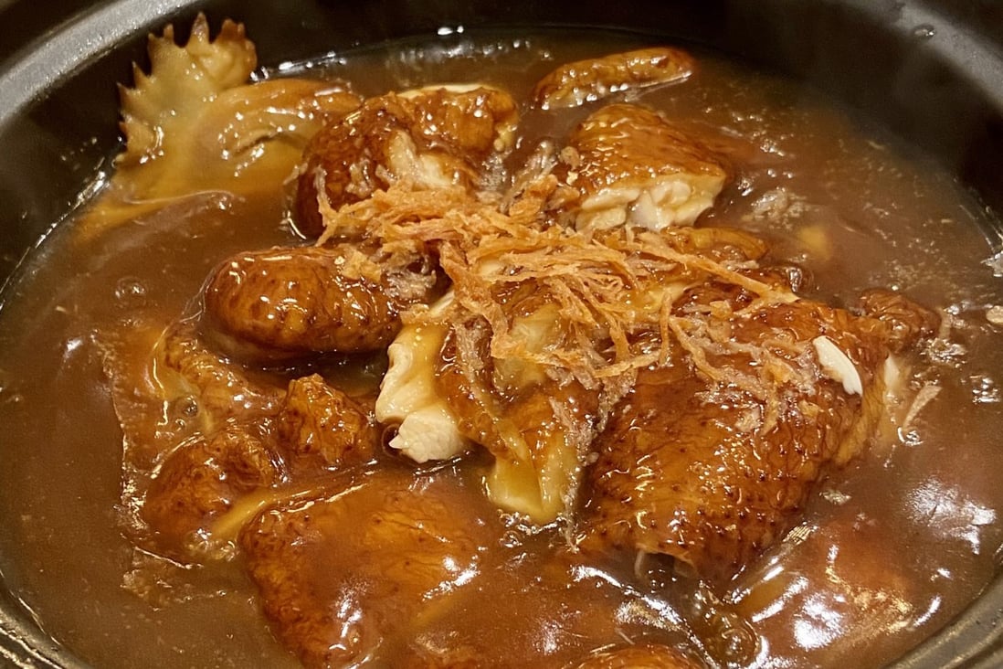 Stewed chicken in plum wine sauce from Moon Bay Chinese Cuisine in Wan Chai. Photo: Susan Jung