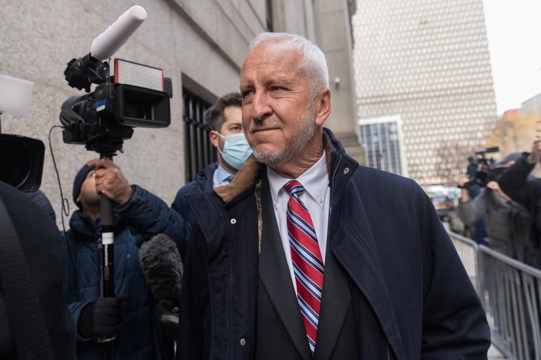 Jeffrey Epstein’s former pilot Lawrence Visoski arrives for Ghislaine Maxwell’s sex trafficking trial in New York on Tuesday. Photo: Reuters