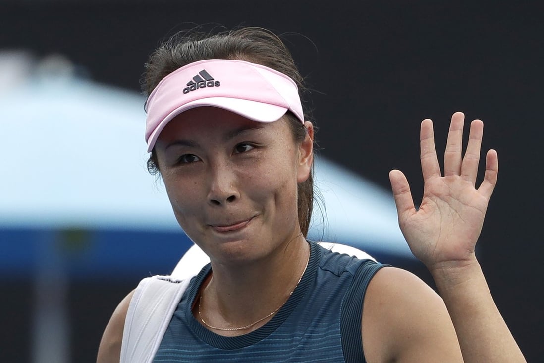 Chinese tennis player Peng Shuai was rarely seen on court without her Adidas cap. Photo: AP