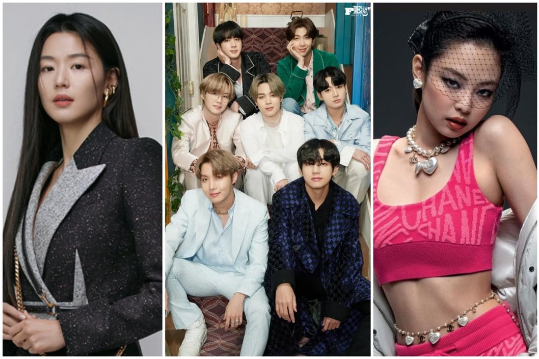 Jun Ji-hyun, BTS and Blackpink’s Jennie are among the highest-paid CF stars in Korea. Photos: Alexander McQueen, Big Hit Entertainment, @jennierubyjane/Instagram