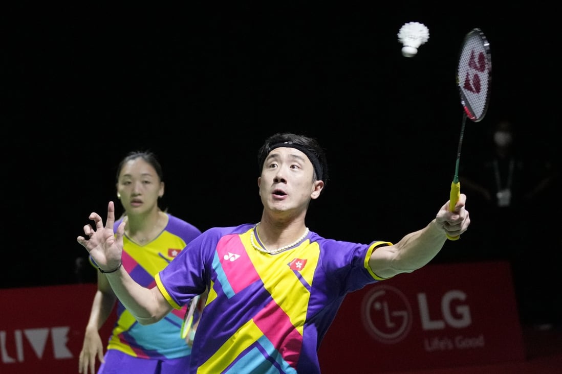 Hong Kong’s Tang Chun-man and Tse Ying-suet in action at the World Tour Finals in Bali. Photo: AP
