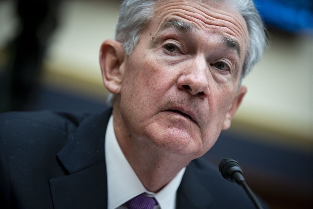 Jerome Powell, chairman of the US Federal Reserve, is seen in a House Financial Committee hearing in Washington on Wednesday. Photo: Bloomberg