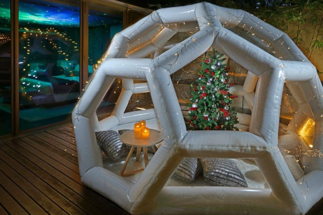 Pretend you’re glamping this Christmas with an igloo on your private terrace at The Mira hotel, one of several out-there experiences Hongkongers can have this Christmas. 