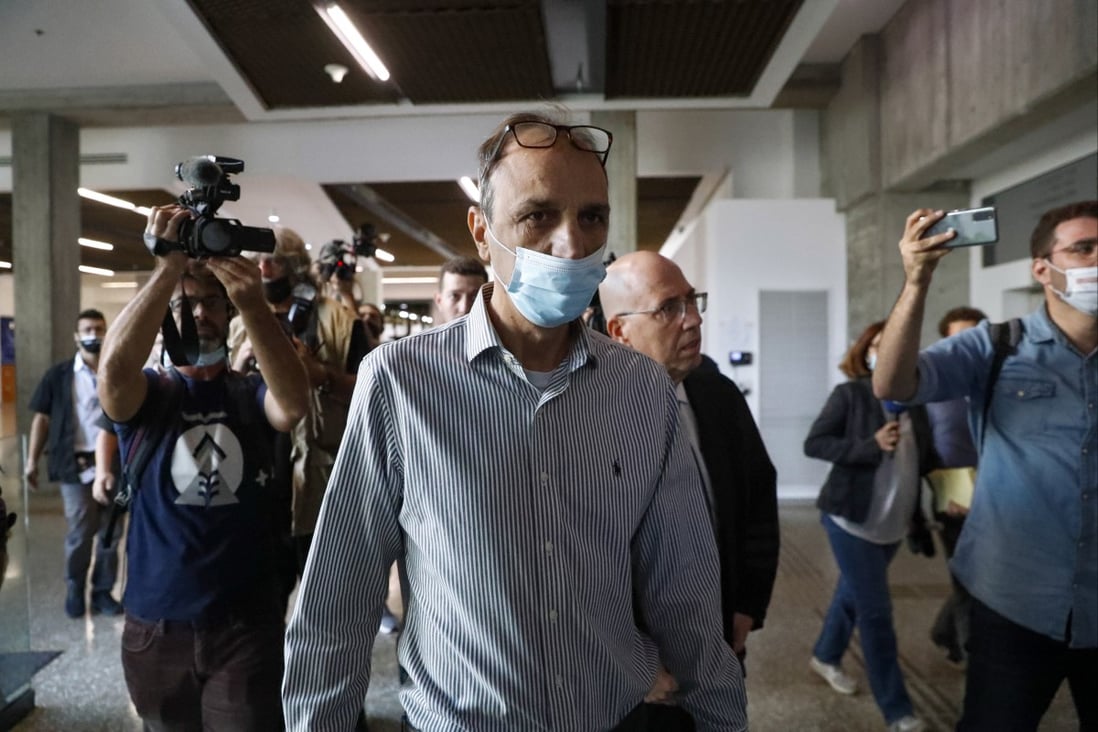 Shmulik Peleg, grandfather of Eitan Biran, arrives at court in Tel Aviv, Israel on November 11. Photo: AP 