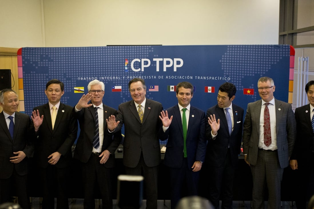 Ministers of CPTPP member countries pose for a group photo on May 16, 2019, in Santiago, Chile. CPTPP members Vietnam and Malaysia also have large SOE sectors, as do several EU states. Photo: AP
