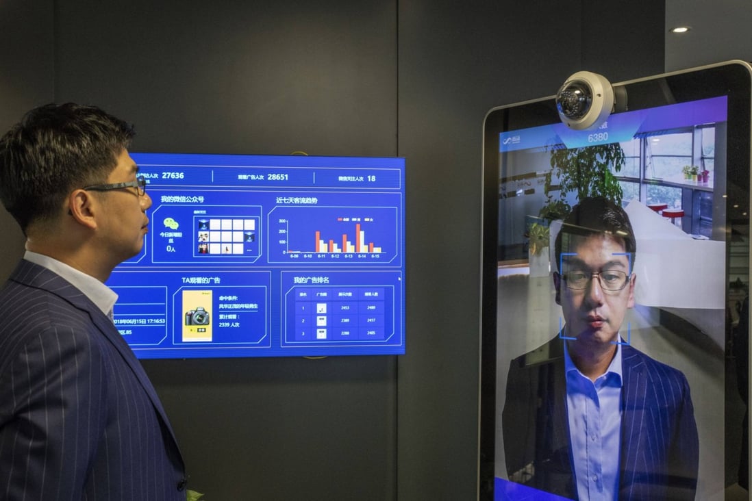 Xu Li, CEO of SenseTime, showcases its facial recognition system at its Beijing showroom in this file picture from 2018. Photo: Bloomberg