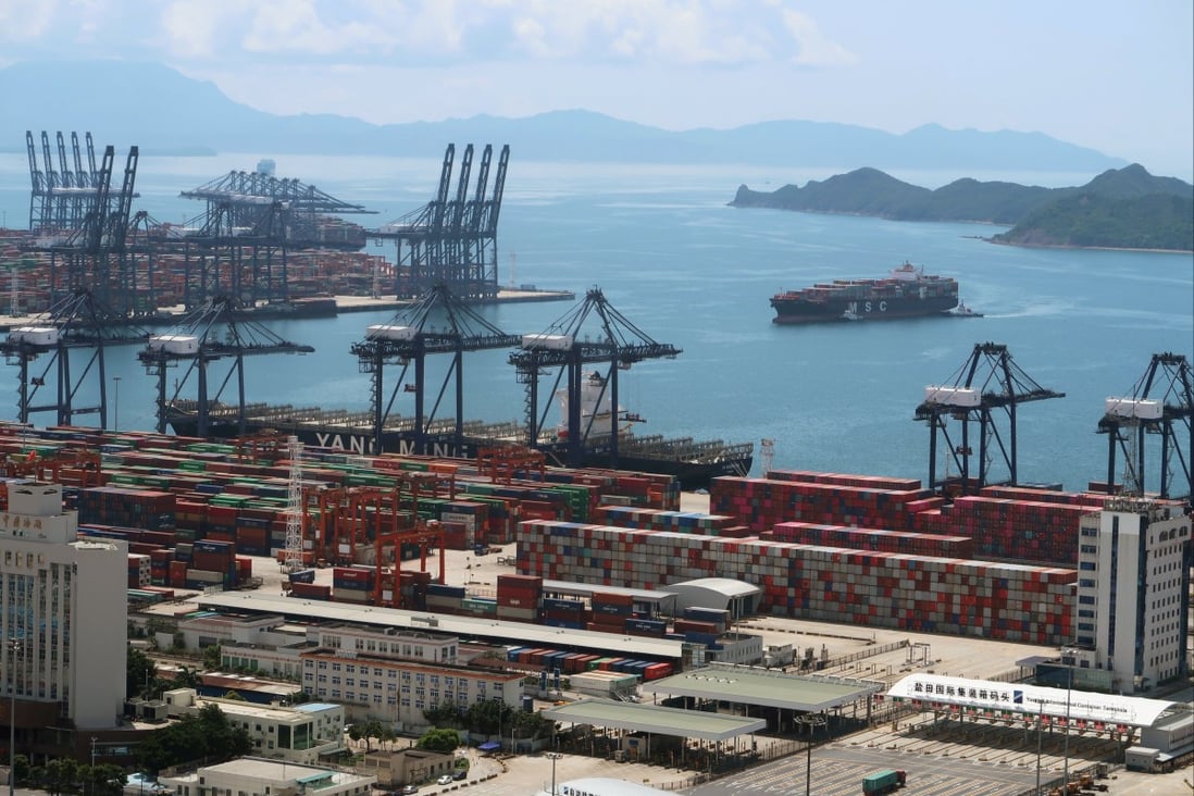 A cargo ship carrying containers is seen near the Yantian port in Shenzhen. A proposed new EU policy could affect trade between China and Europe. Photo: Reuters