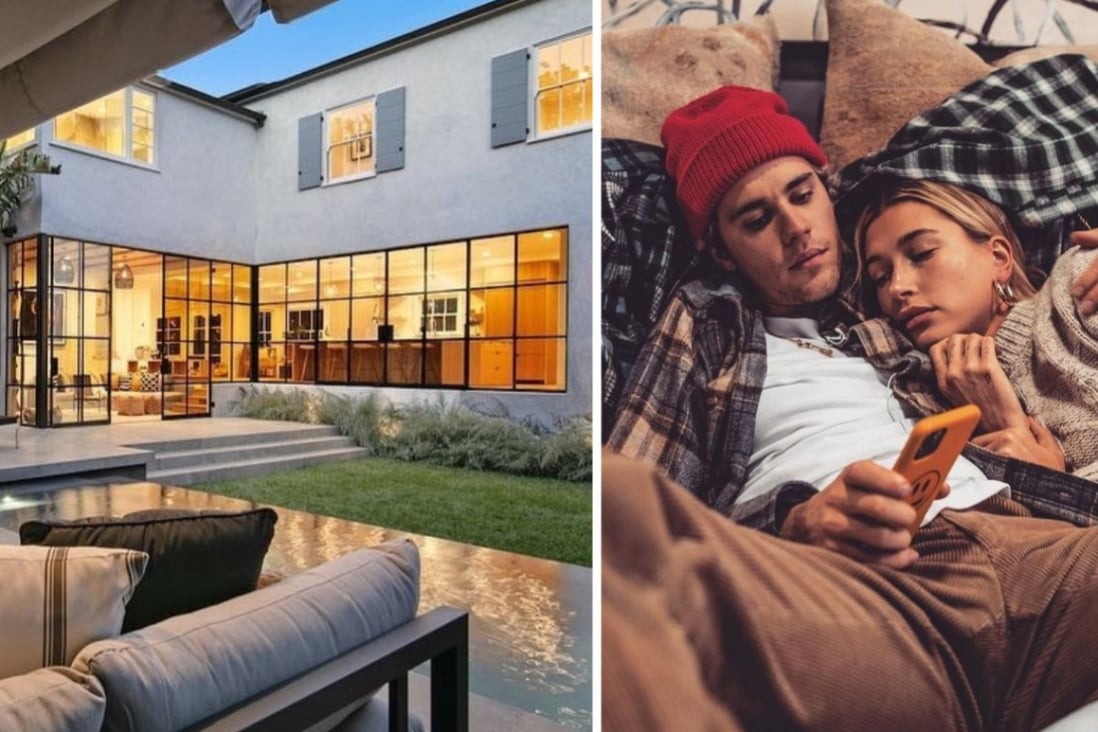 Justin Bieber – pictured with his wife Hailey – finally sold his Beverly Hills mansion for US$8 million this year. Photos: @hiltonhyland, @justinbieber/Instagram