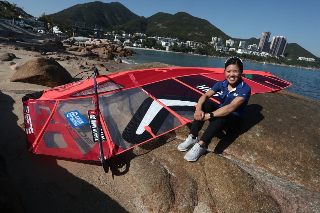 Olympic windsurfer Hayley Chan at Stanley in preparation for next week’s Victoria Harbour Race. Photo: Jonathan Wong