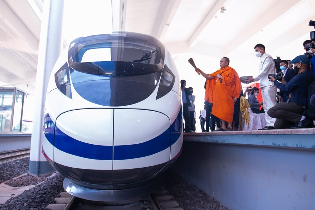 A traditional ceremony is held at the Vientiane railway station in Laos on December 2, 2021. The opening of the China-Laos railway has been heavily promoted by the two countries. Photo: Xinhua