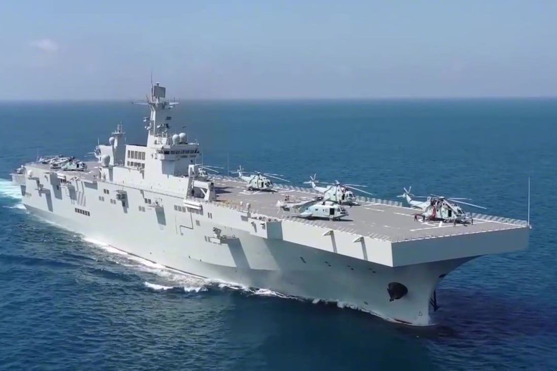 The Type 075 is China’s largest amphibious assault ship. Photo: Weibo