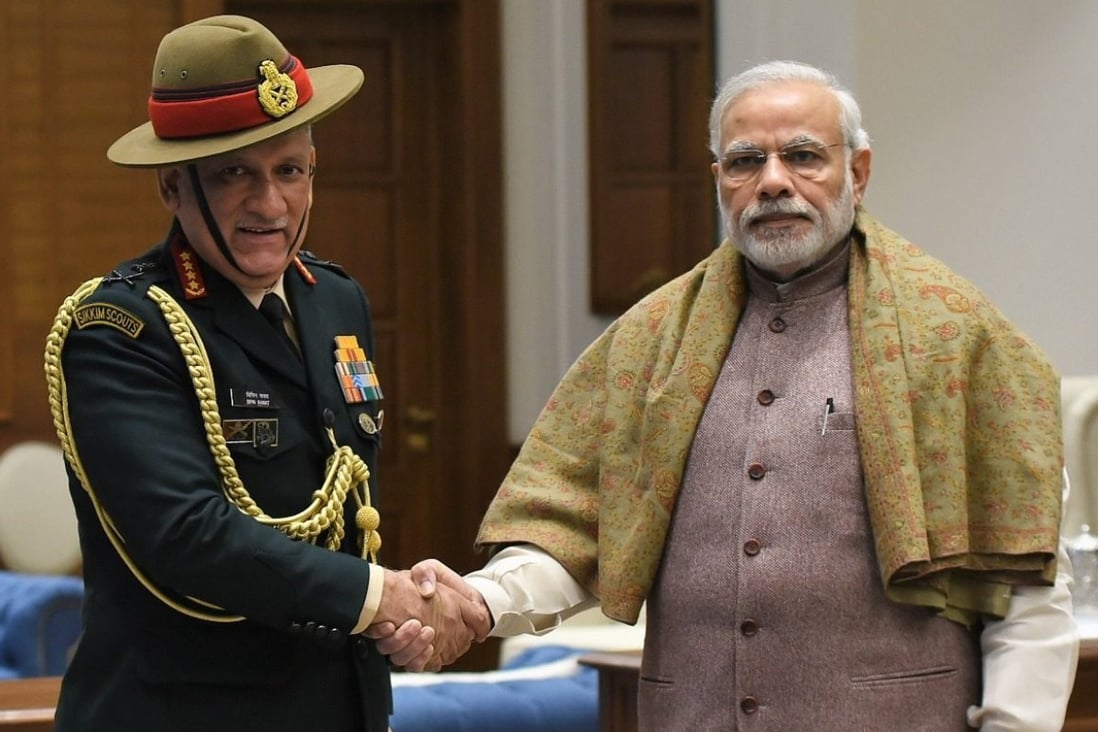 Indian chief of defence staff General Bipin Rawat and Prime Minister Narendra Modi. Photo: Twitter