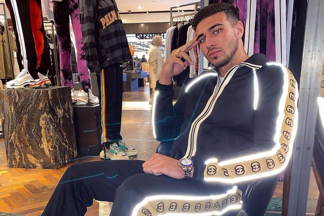 Tommy Fury in a Gucci tracksuit. Photo: @tommyfury/Instagram