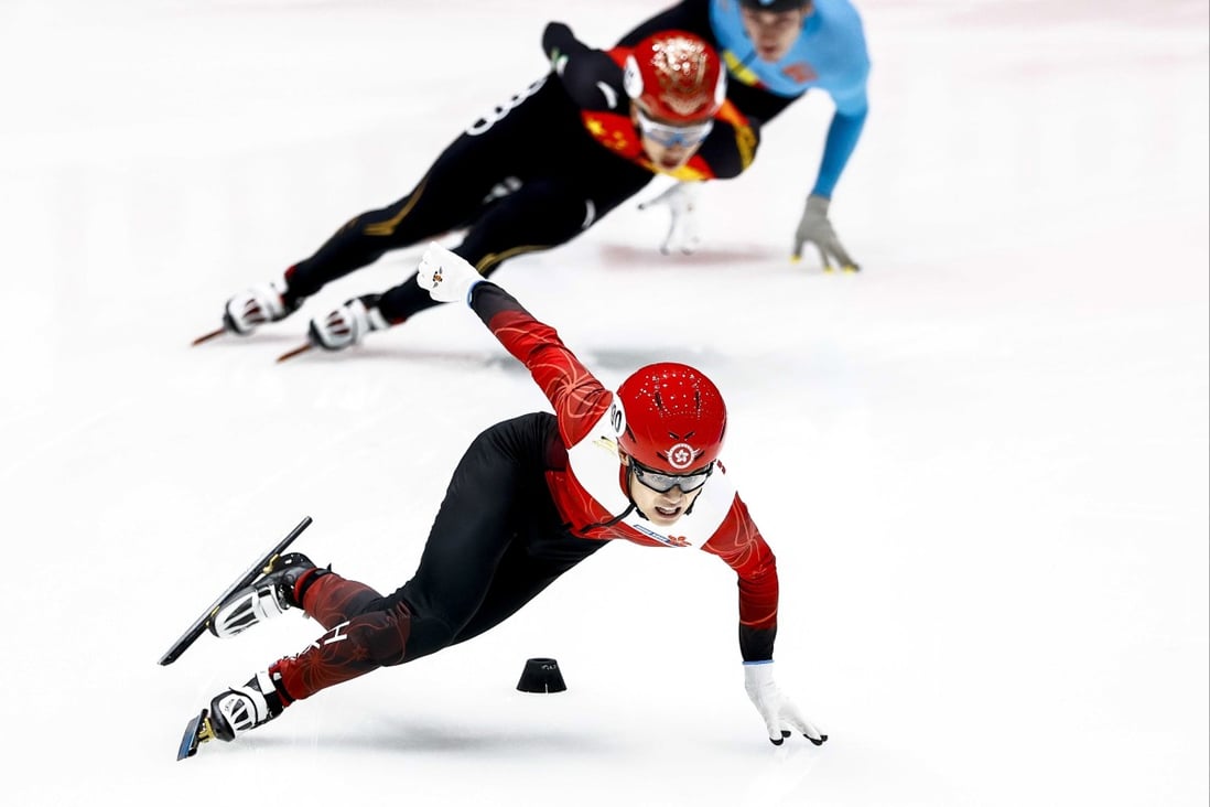 Sui Xin in action during the preliminary rounds of the men’s 500m at the ISU World Cup Short Track Track in Dordrecht, the Netherlands in November. Photo: EPA