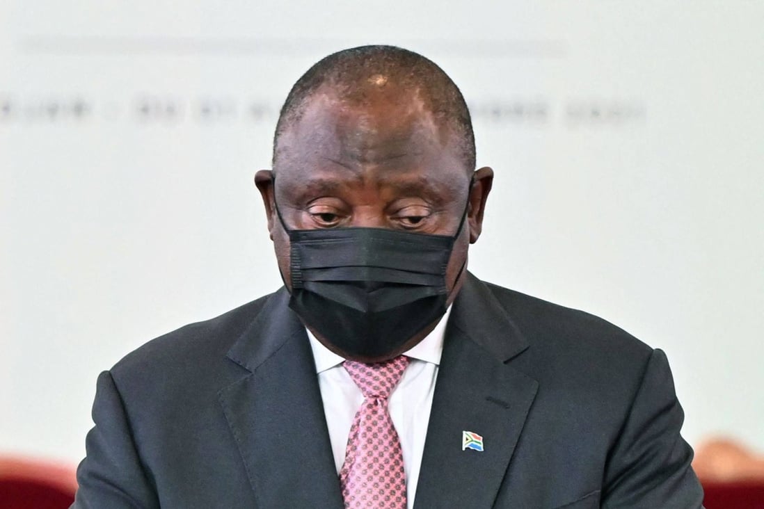 South African President Cyril Ramaphosa on December 2. He has since tested positive for Covid-19. Photo: AFP