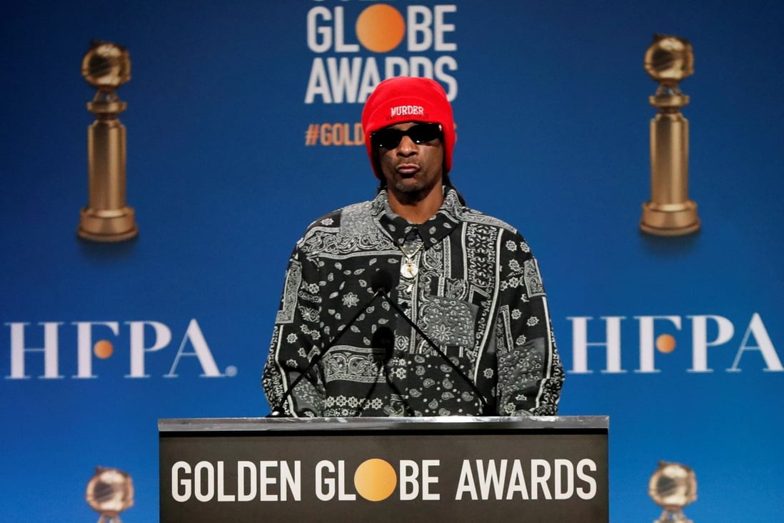 Rapper Snoop Dogg speaks at the 79th Annual Golden Globe Awards nominations. Photo: Reuters