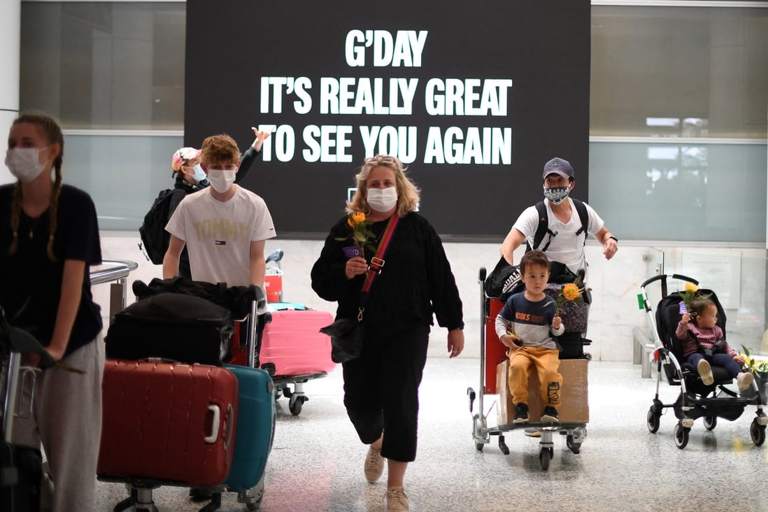 Arrivals at Sydney Airport on November 1 as Australia’s border reopened almost 600 days after it was closed due to the pandemic. Chinese tourists were notably absent. Picture: AFP