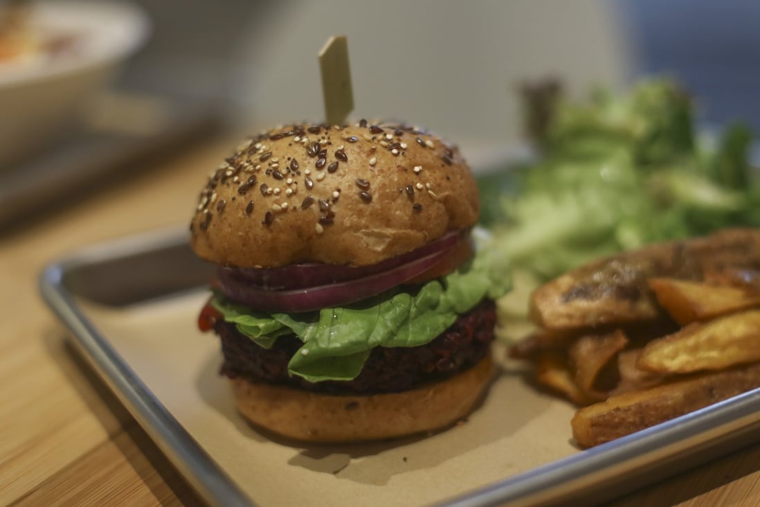 The plant-based Forest burger at Treehouse restaurant in Central, marketing chief Jessica Chong’s go-to place for “light, healthy and tasty” food. Photo: SCMP/Tory Ho
