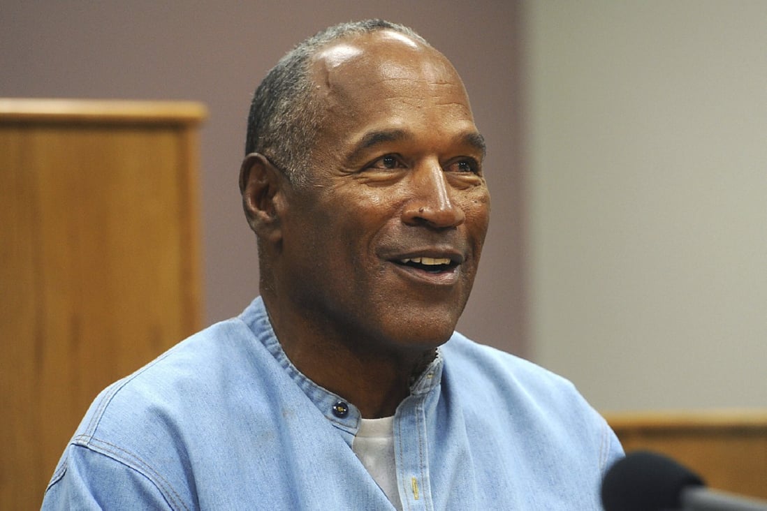 Former football star OJ Simpson appears via video for his parole hearing at the Lovelock Correctional Centre in Nevada in July 2017. Photo: The Reno Gazette-Journal via AP