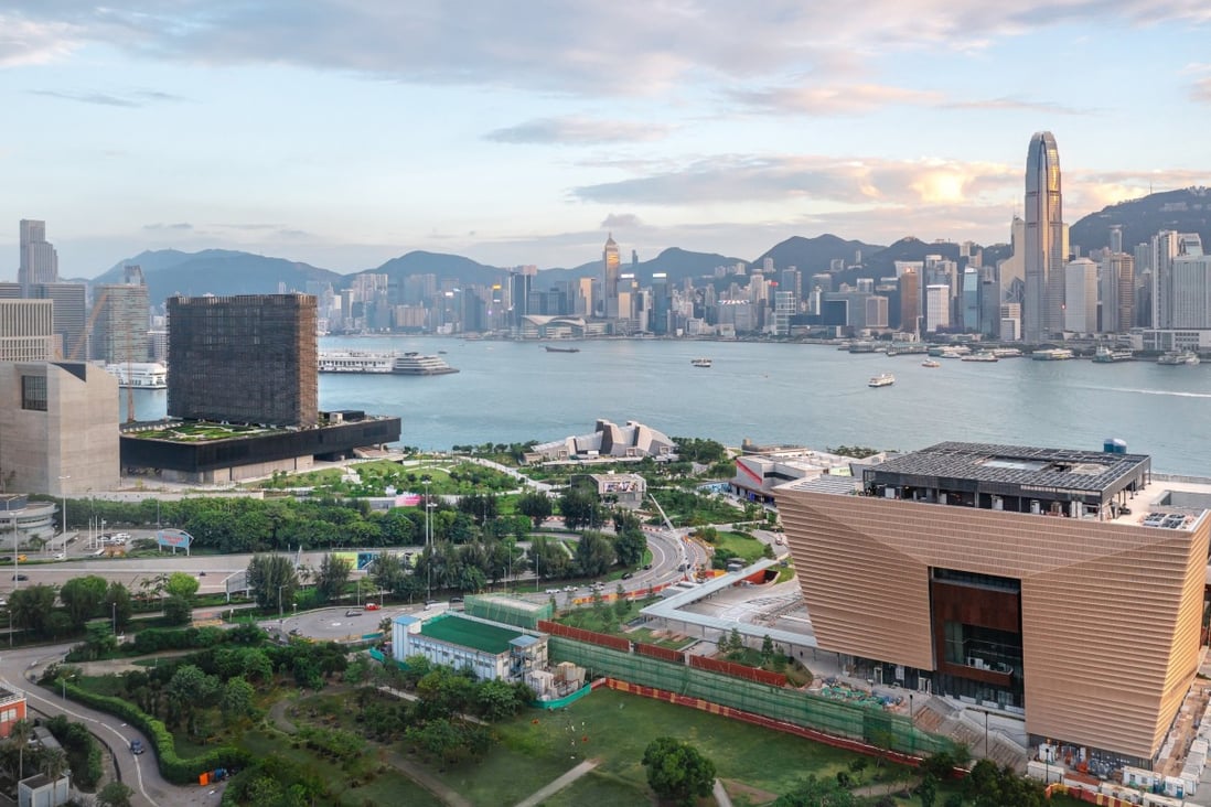 The West Kowloon Cultural District with,  left, the M+ Museum and, far left, the building that will house auctioneer Phillips’ Asia headquarters. Photo: Phillips
