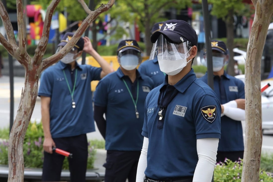 Police officers in Seoul, South Korea. Photo: AP