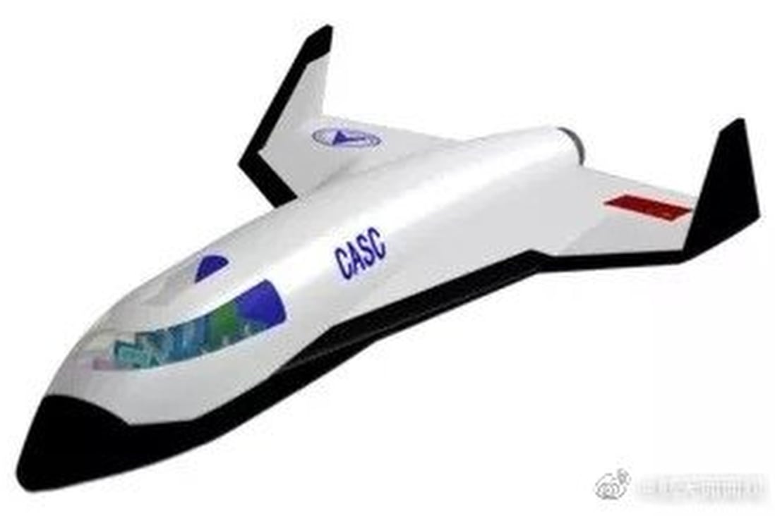An artist’s impression of the CASC spaceplane, which had its first test flight in July. Photo: Weibo
