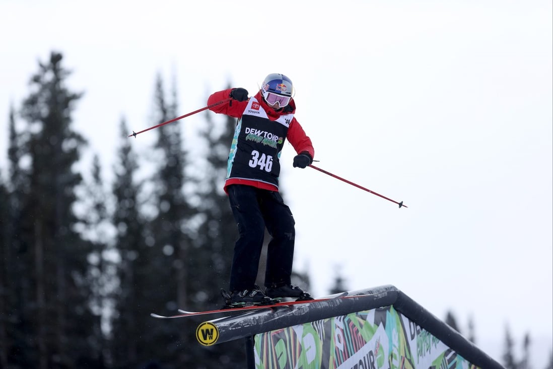 China’s Eileen Gu warms up before the start of the women’s ski slopestyle final on day three of The Dew Tour at Copper Mountain. Photo: Getty Images