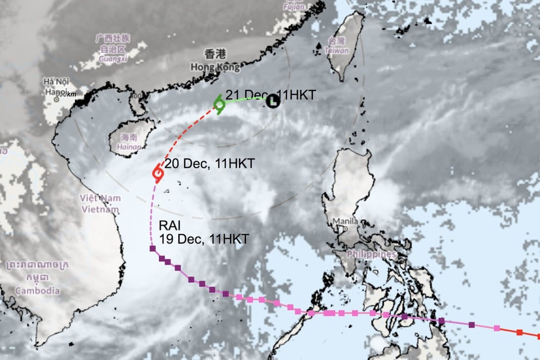 As Tropical Cyclone Rai nears, Hong Kong Observatory to weigh first December typhoon warning