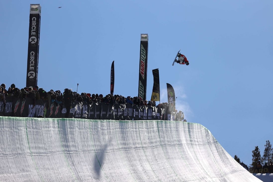 Yuto Totsuka of Team of Team Japan on his way to winning the men’s snowboard superpipe. Photo: AFP
