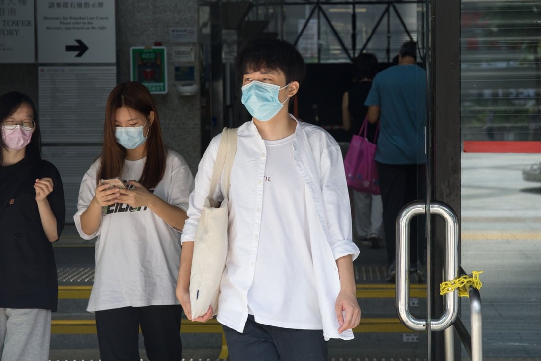 Student Lo Nip-fung, 20, was sentenced to a training centre on Wednesday for a 2020 arson attack on a Hong Kong police station. Photo: Brian Wong