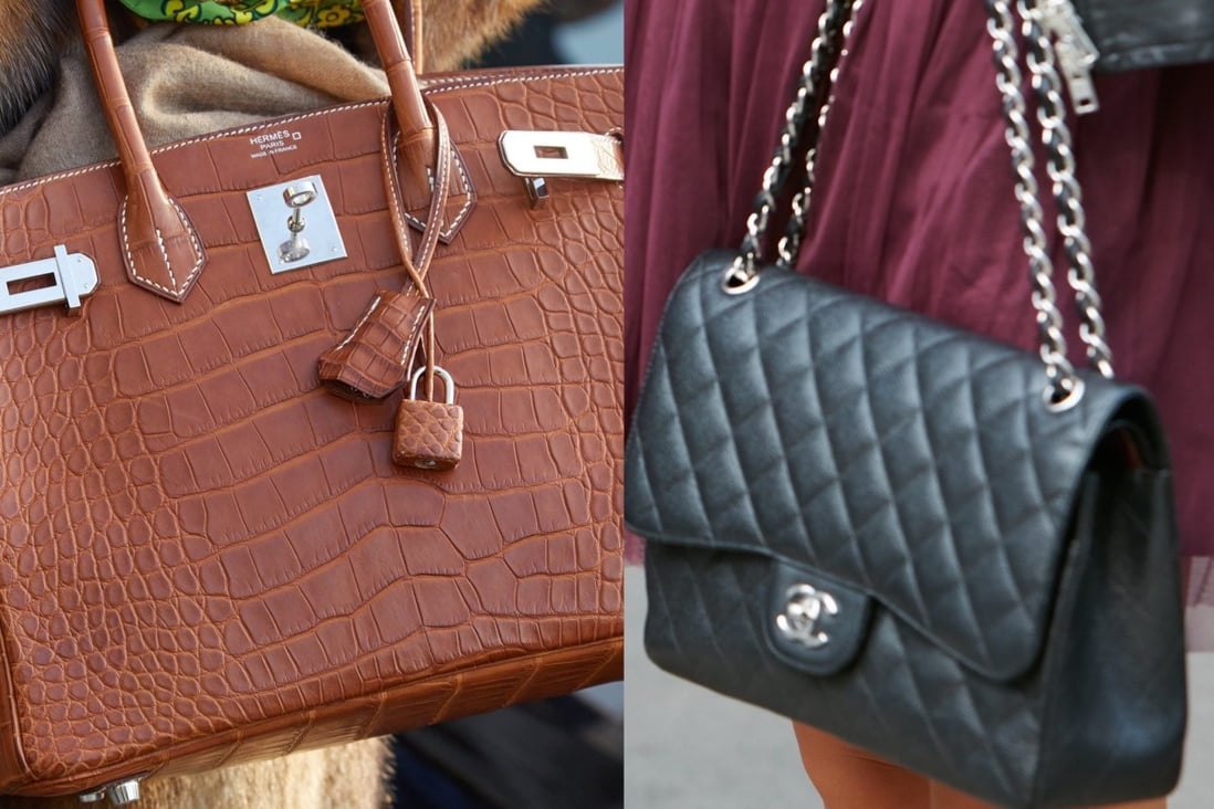 Chanel (right) is raising the prices of its handbags again in an effort to make its products as exclusive as the iconic Hermès Birkin (left).