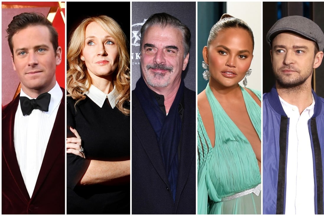 Armie Hammer, J.K. Rowling, Chris Noth, Chrissy Teigen and Justin Timberlake were among the celebrities who received backlash in this 2021. 
Photos: AFP, Reuters, TNS, Getty Images, AP