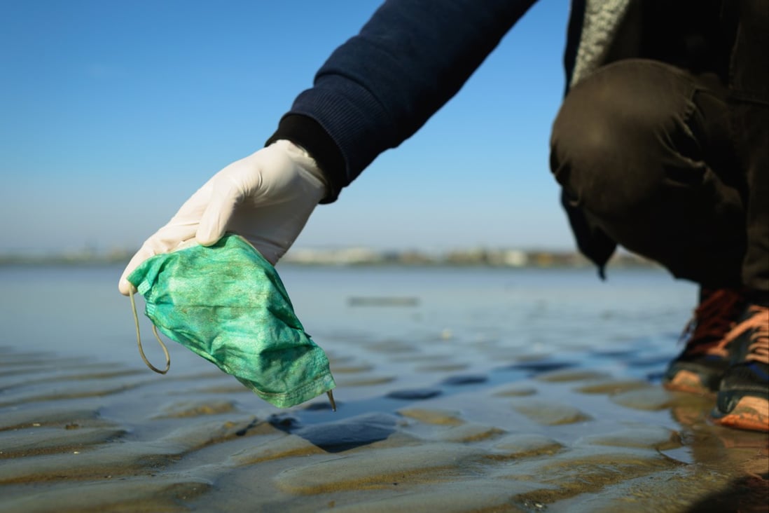 Masks discarded in the sea could take up to 1,000 years to fully break down, CityU warns. Photo: Shutterstock Images