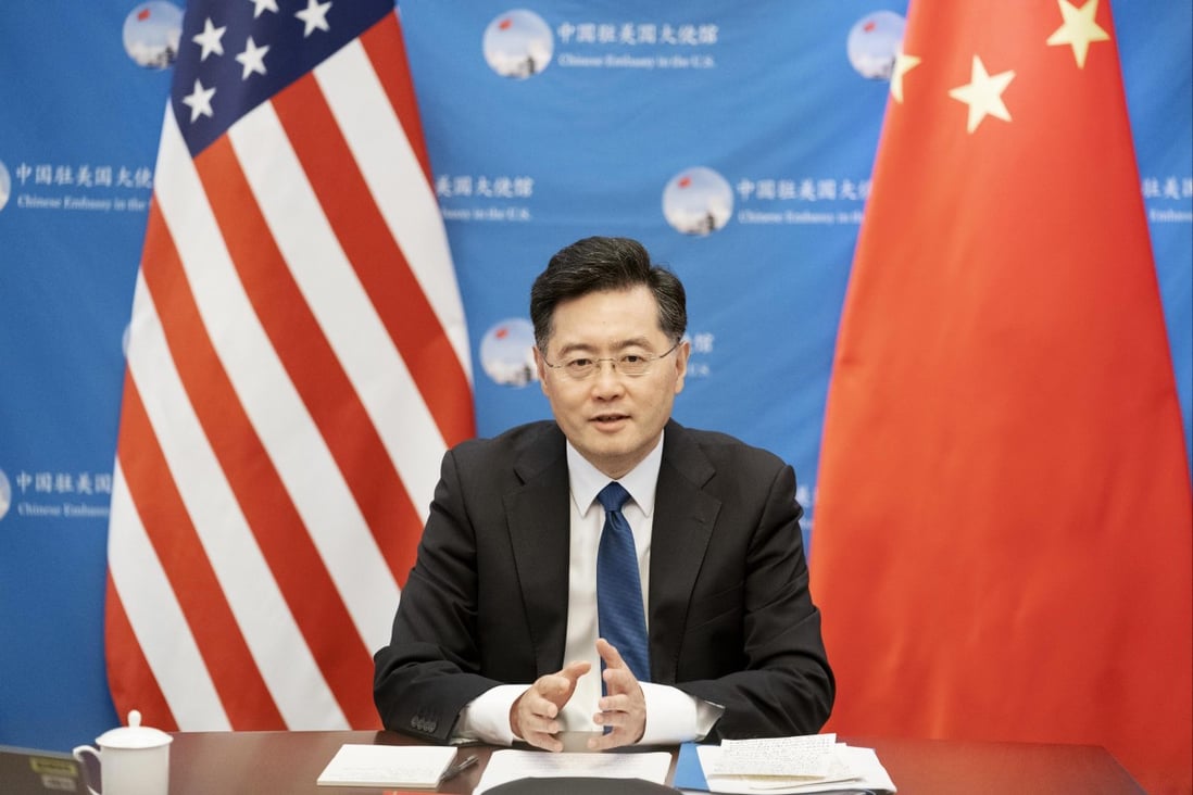 Taiwan has become the main  potential factor that could plunge the US and China into conflict, Qin Gang said. Photo: Xinhua 