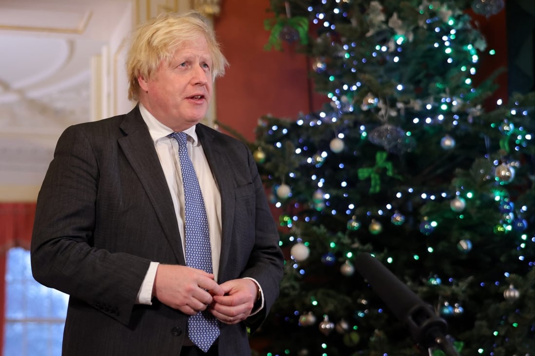British Prime Minister Boris Johnson speaks in Downing Street, urging the public to get vaccinated. Photo: Handout
