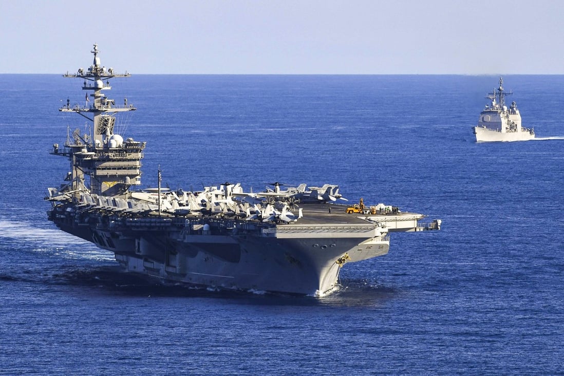 US warships transit the South China Sea. Photo: Handout