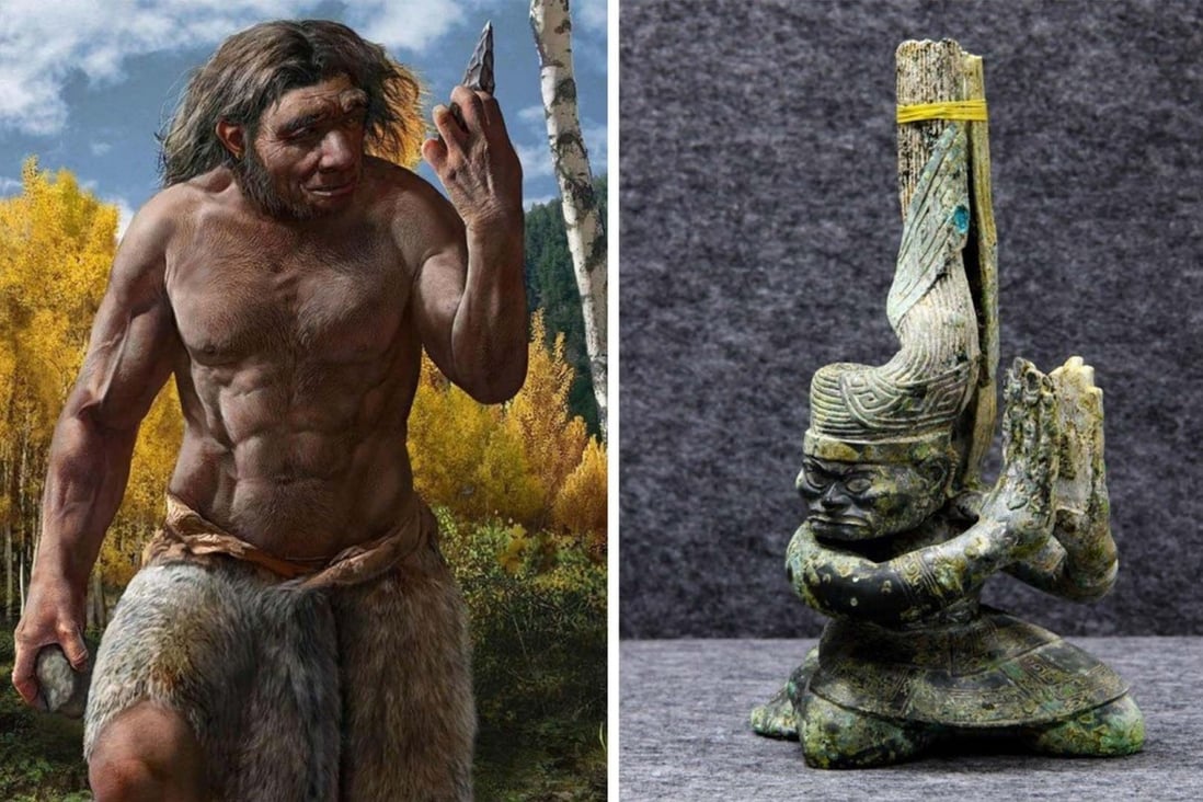 Scientists might have found a new ancestor to humans (left), and the Sanxingdui archaeology site has produced unbelievable artefacts (right). Photo: Handout